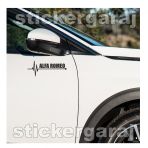 Alfa Romeo Yan Kapi 2 Adet Sticker - Araba Motosiklet Kask Buzdolabi Cam Otomobil Atv Laptop Tablet Duvar Stickeri