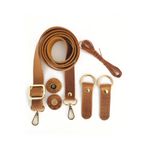 alfa tasarım atölyesi Hakiki Deri Çanta Sapı Altın Aksesuar 120 cm Mıknatıslı Çıtçıt, Mumlu Ip Set - Crazy Camel