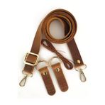 alfa tasarım atölyesi Hakiki Deri Çanta Sapı Altın Renk Aksesuarlı (140 CM) - Crazy Camel Rengi