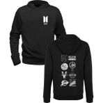 Alfa Tshirt Bts Ön Arka Baskılı Siyah Erkek Sweatshirt