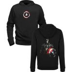 Alfa Tshirt Captain America Baskılı Siyah Ön Arka Baskılı Erkek Sweatshirt