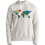 Alfa Tshirt Dünya Haritası Sweatshirt - Ekru