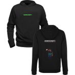 Alfa Tshirt Minecraft Baskılı Siyah Ön Arka Baskılı Erkek Sweatshirt