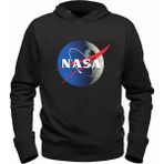 Alfa Tshirt Nasa Kapşonlu Siyah Erkek Sweatshirt