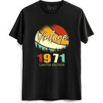 Alfa Tshirt Vintage 1971 Retro Siyah Erkek T-shirt