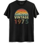 Alfa Tshirt Vintage 1975 Eskitme Siyah Erkek T-shirt