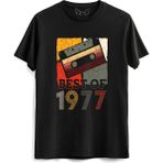 Alfa Tshirt Vintage 1977 Best Of Kısa Kollu Siyah Erkek T-shirt