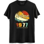 Alfa Tshirt Vintage 1977 Retro Uzun Kollu Siyah Erkek T-shirt