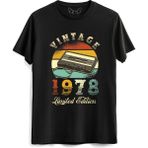 Alfa Tshirt Vintage 1978 Limeted Edition Siyah Erkek T-shirt