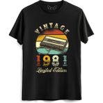 Alfa Tshirt Vintage 1981 Limeted Edition Kısa Kollu Siyah Erkek T-shirt