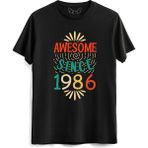 Alfa Tshirt Vintage 1986 Awesome Siyah Erkek T-shirt