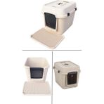 Alfa Xxl 3 Fonksiyonlu Ultra Lüx Kapalı Kedi Tuvaleti ve Kedi , Köpek Taşıma Çantası 67 x 52 x 51 cm - Krem