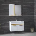 Alfa Yeni Gold Beyaz 80 cm Banyo Takımı