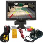 Alfaben Exvol Araç İçi Park Kamerası – 7" HD Monitör, Geniş Açılı, IP67 Su Geçirmez, Mesafe Kılavuz Çizgili