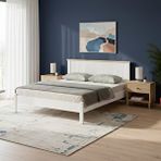 AlfaCountry Flora Modern Inci Beyaz Çift Kişilik Karyola