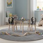 AlfaCountry Montessori Çocuk Çalışma Masa Ve 2 Sandalye Seti Deer Antrasit