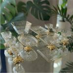 Alfafe Home 10 Parca Gold Metal Ayaklı Pasta - Salata - Tatlı - Kase ve Servis Sunum Seti