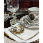 Alfafe Home 6 Adet Kahve Yanı Gold Metal Ayaklı Lokumluk Şekerlik