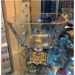 Alfafe Home Metal Ayaklı Gold Detaylı Cam Büyük Boy Salata - Servis - Sunum Kasesi