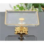 Alfafe Home Metal Ayaklı Gold Detaylı Paşabahçe Madlen Sunum Servis Tabağı