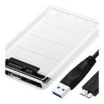 Alfais 4266 2.5 Taşınabilir HDD Kutusu USB 3.0 Bağlantı Arayüzü ile Şeffaf 25 x 12 x 2 cm Boyut