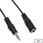 Alfais 4268 3.5 mm 3 mt Dişi Erkek Kulaklık Stereo Uzatma Kablosu