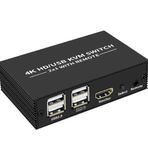 Alfais 4306 HDMI KVM 2 Port USB Type-C 2 PC Tek Kasa Klavye Mouse Kontrol Çoklayıcı Switch