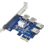 Alfais 4471 Pci-E Express 1x 1 To 4 USB 3.0 Ekran Kartı Riser Çoklayıcı