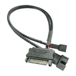 Alfais 4596 Sata Power To Fan Çevirici 2 Port Y Pin PWM Çoklayıcı Splitter Fan Kablosu