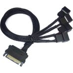 Alfais 4598 Sata Power To Fan Çevirici 4 Port Y Pin PWM Çoklayıcı Splitter Fan Kablosu