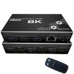 Alfais 4669 USB 3.0 4K HDMI KVM 2 Port RJ45 Ethernet Kumandalı PC Kasa Klavye Mouse Çoklayıcı Switch