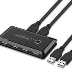Alfais 4685 USB 4 Port 2 Kasa PC Bilgisayar KVM Switch Splitter Çoklayıcı HUB