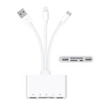 Alfais 4702 USB 3.0 Type-C Lightning to SD TF OTG 5in1 Kart Okuyucu Çevirici Dönüştürücü Adaptör