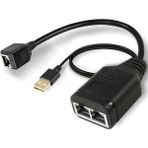 Alfais 4709 Gigabit Destekli 1x2 Port RJ45 USB Güç Ethernet Switch Splitter Çevirici Çoklayıcı