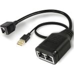 Alfais 4711 1x2 Port RJ45 USB Güç Destekli Ethernet Switch Splitter Çevirici Çoklayıcı