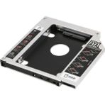 Alfais 4716 9.5mm SATA HDD Harddisk SSD Caddy Kızak 2.5 inç Laptop Kutusu Siyah Alüminyum