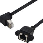Alfais 4777 1.5 mt RJ45 Dişi Erkek Uzatma Dirsek 90 Derece Panel Tipi Cat6 Montaj Kablosu