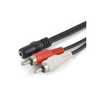 Alfais 4823 3.5 mm Stereo To 2RCA Tos 40 cm Çevirici Dönüştürücü Adaptör Kablosu