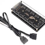 Alfais 4847 3 Pin 11 Port 5V SATA Power Güç Fan Çoklayıcı Şerit ARGB RGB Led HUB Splitter Kablo