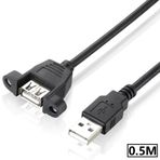 Alfais 4885 0.5 mt 50 cm Dişi Erkek Panel Tipi Data USB Uzatma Kablosu