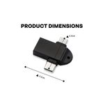 Alfais 4965 Siyah Micro Type-C 3 In 1 USB Dönüştürücü Çevirici Adaptör