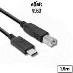 Alfais 4969 Tpe C To Usb Printer Yazıcı Tarayıcı Ara Bağlantı Kablosu 1.5Metre