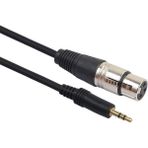 Alfais 5032 Xlr Mikrofon 3.5 mm Çevirici Adaptör Dönüştürücü 3 Pin Dişi Ses Kablosu