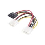 Alfais 5099 Molex 4 Pin IDE To Sata Power Güç Molex 4 Pin Y Splitter Kablosu