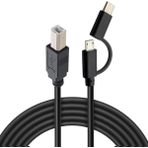 Alfais 5133 Type C + Micro USB Yazıcı Printer Bağlantı Kablosu 1 Metre Yüksek Hızlı USB