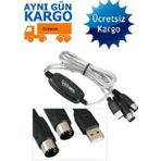 Alfais AL-4590 USB Midi Kablosu Çevirici Dönüştürücü Adaptör