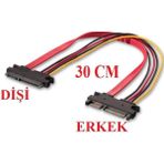 Alfais AL-4617 Sata Power 15-7 Pin Erkek Dişi Uzatma Kablosu