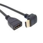 Alfais AL-4666 HDMI Dişi Erkek Uzatma 90 Derece 50 cm Dirsek Kablosu