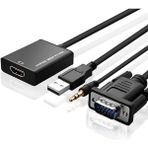 Alfais VGA To HDMI Dönüştürücü Adaptör Kablo Ucu 720P/1080P Uyumlu Güç Kablosu ile