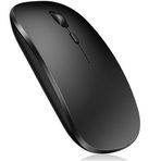 Alfalink Bluetooth & Wireless Şarjlı Sessiz Tuşlu Kablosuz Mouse Ergonomik Siyah Şarj Edilebilir Mouse